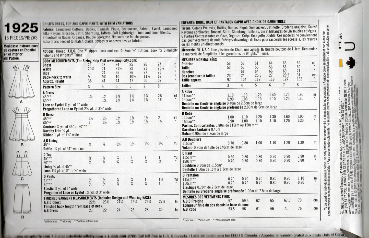 Simplicity 1925 A