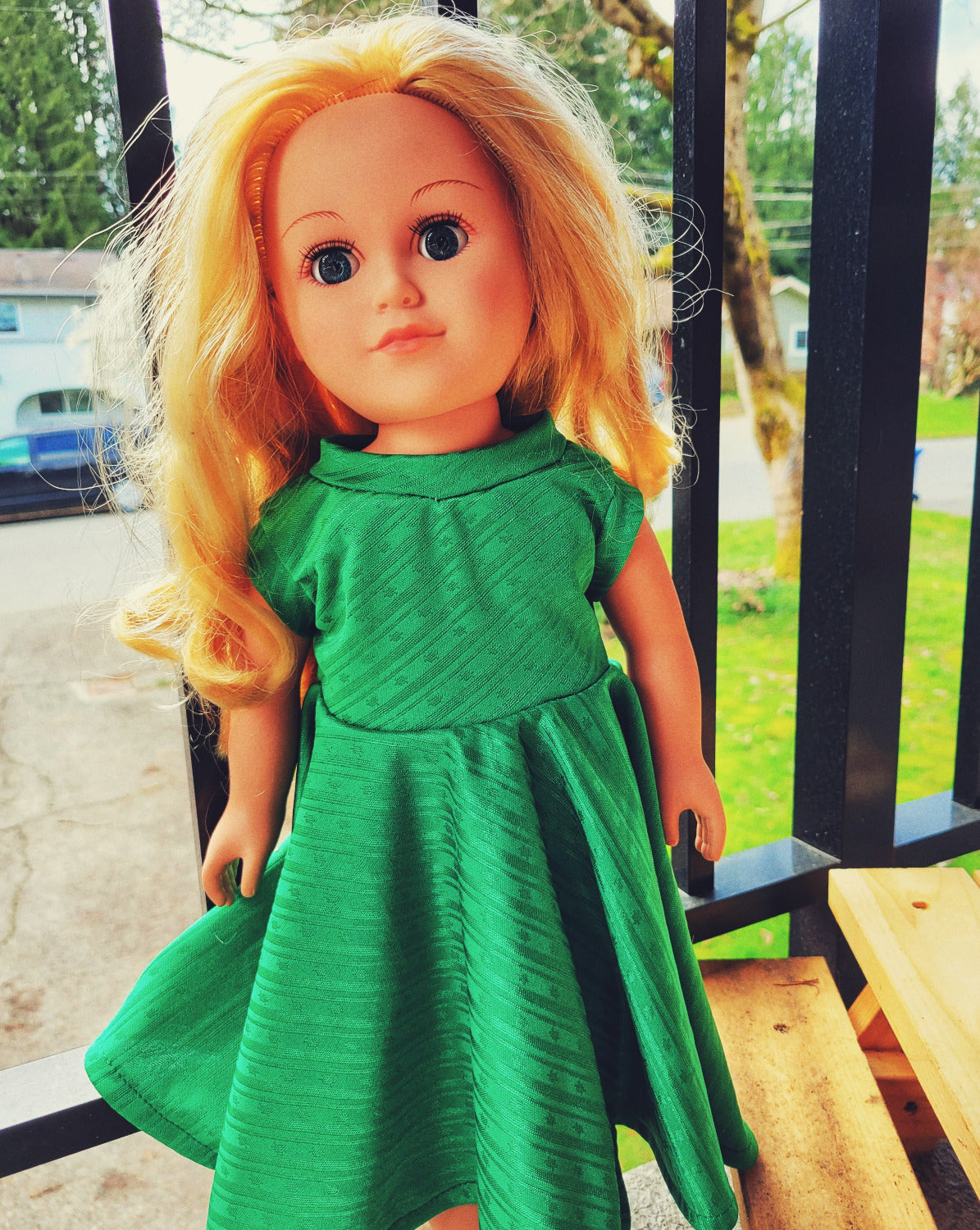 Pretty in Green 18" Doll Dress