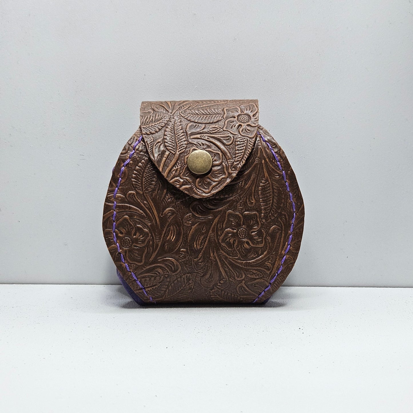 Leather Travel Pouch - Purple