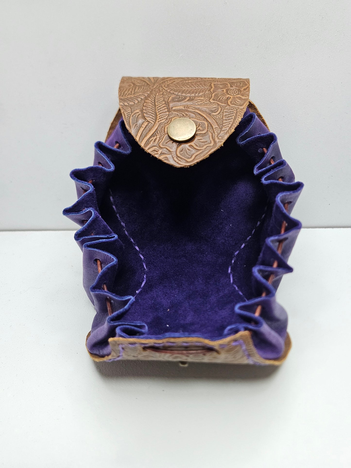 Leather Travel Pouch - Purple