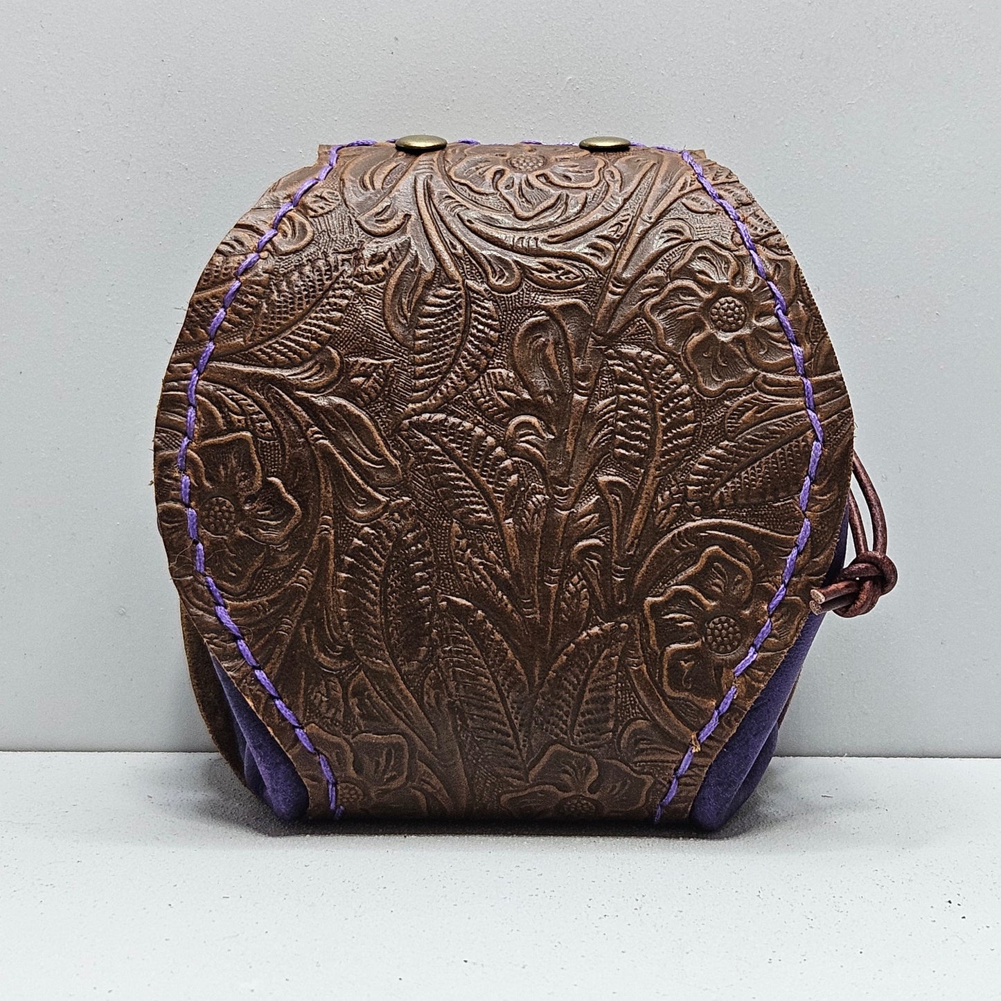 Leather Travel Pouch - Purple
