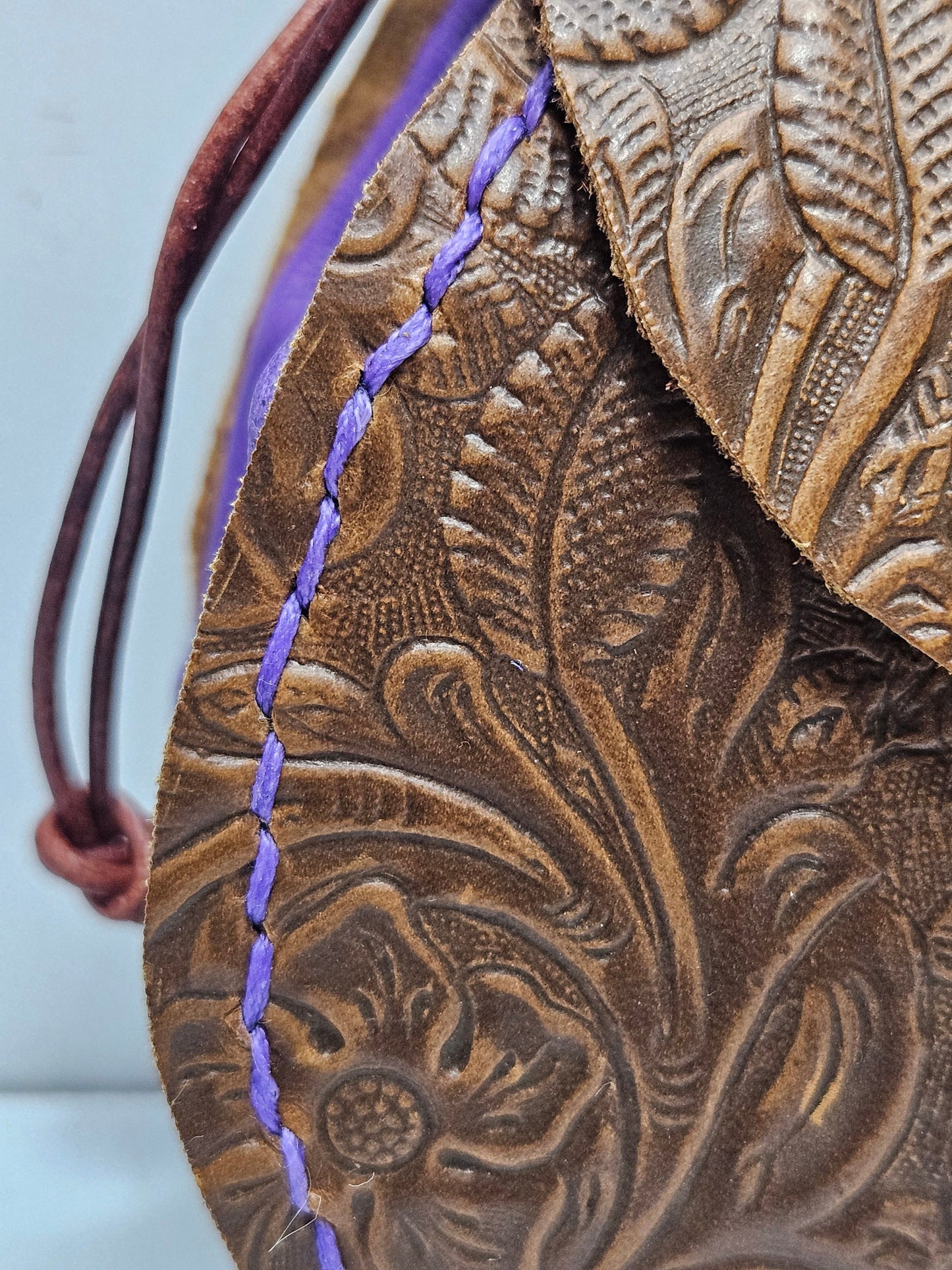 Leather Travel Pouch - Purple