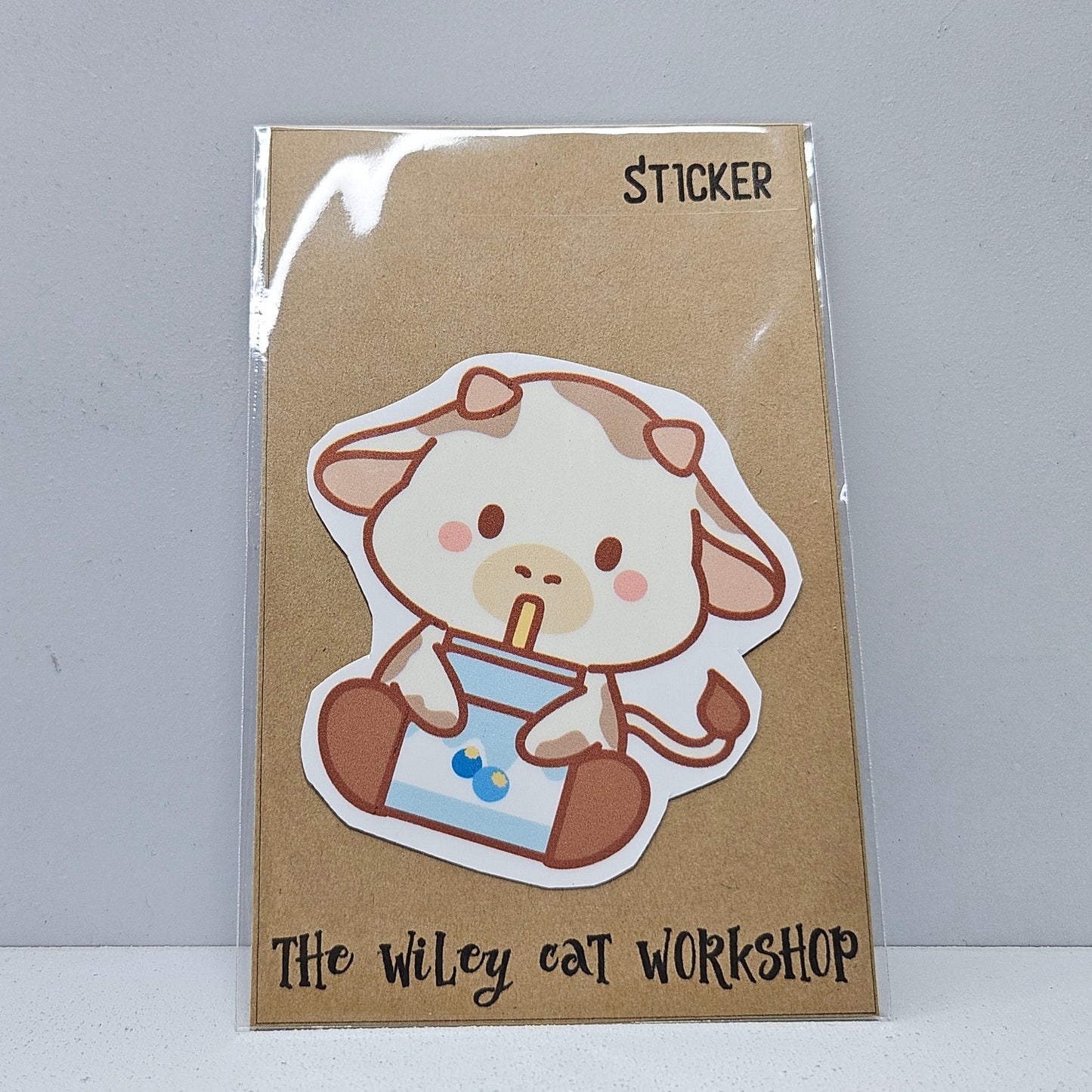 Cow and a Juice Box Vinyl Sticker