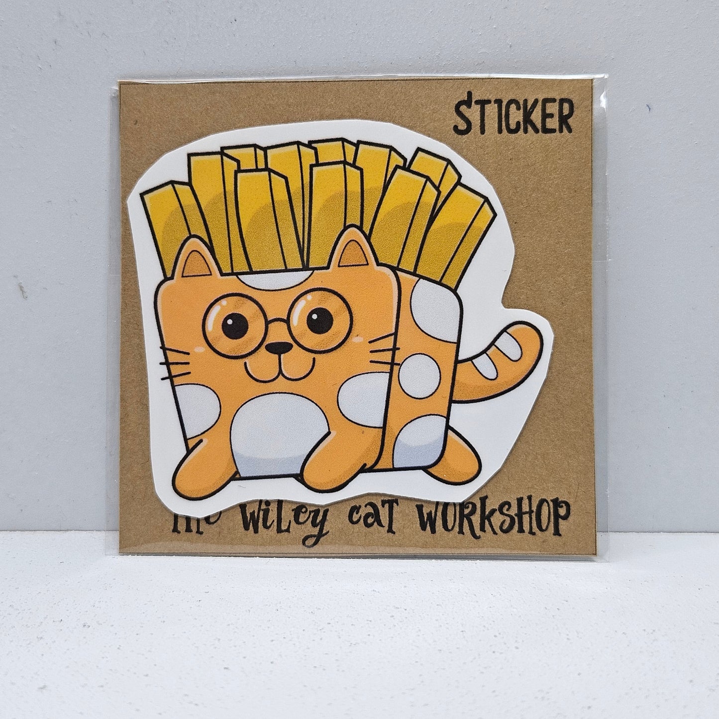Fry Cat Vinyl Sticker