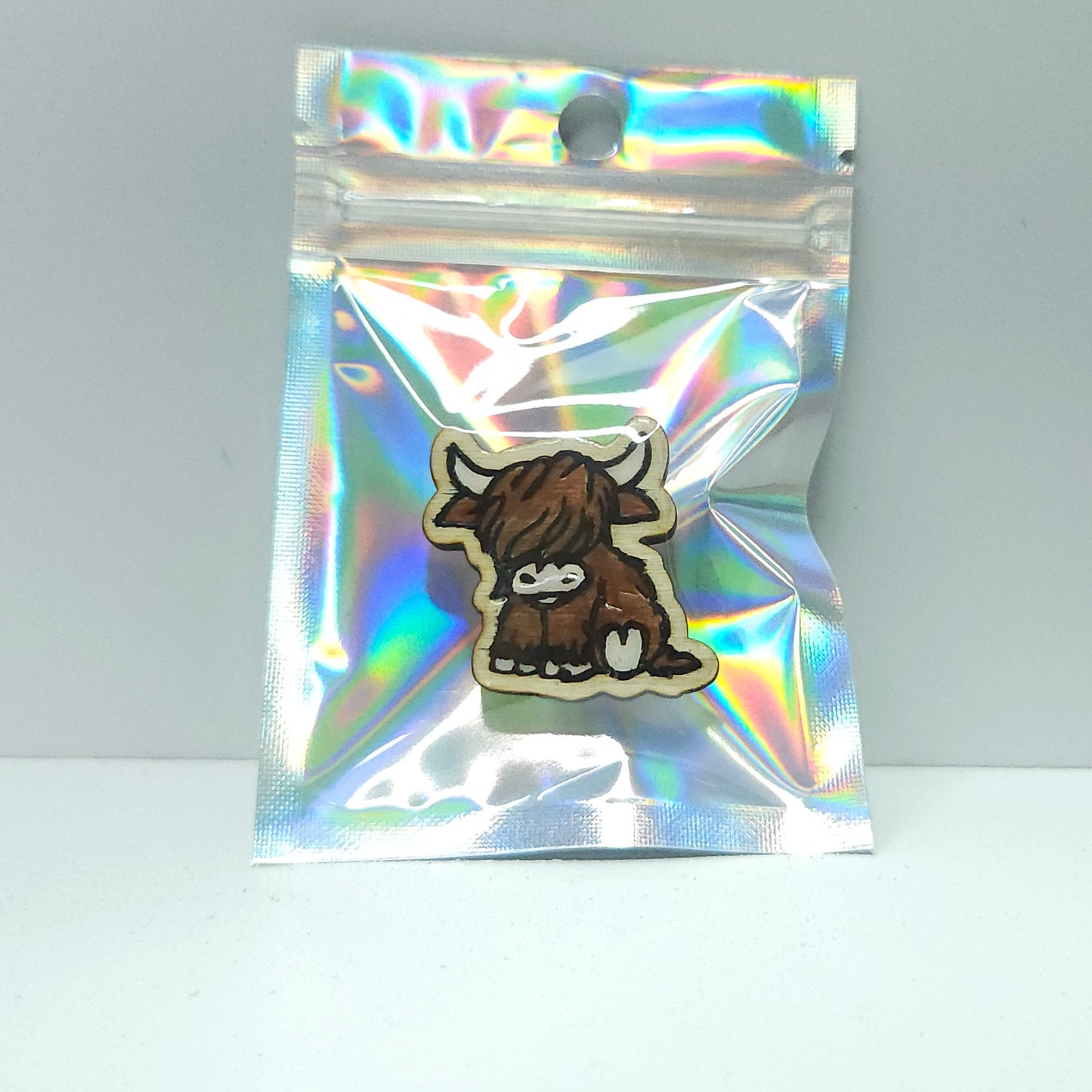 Highland Cow Wood Pin