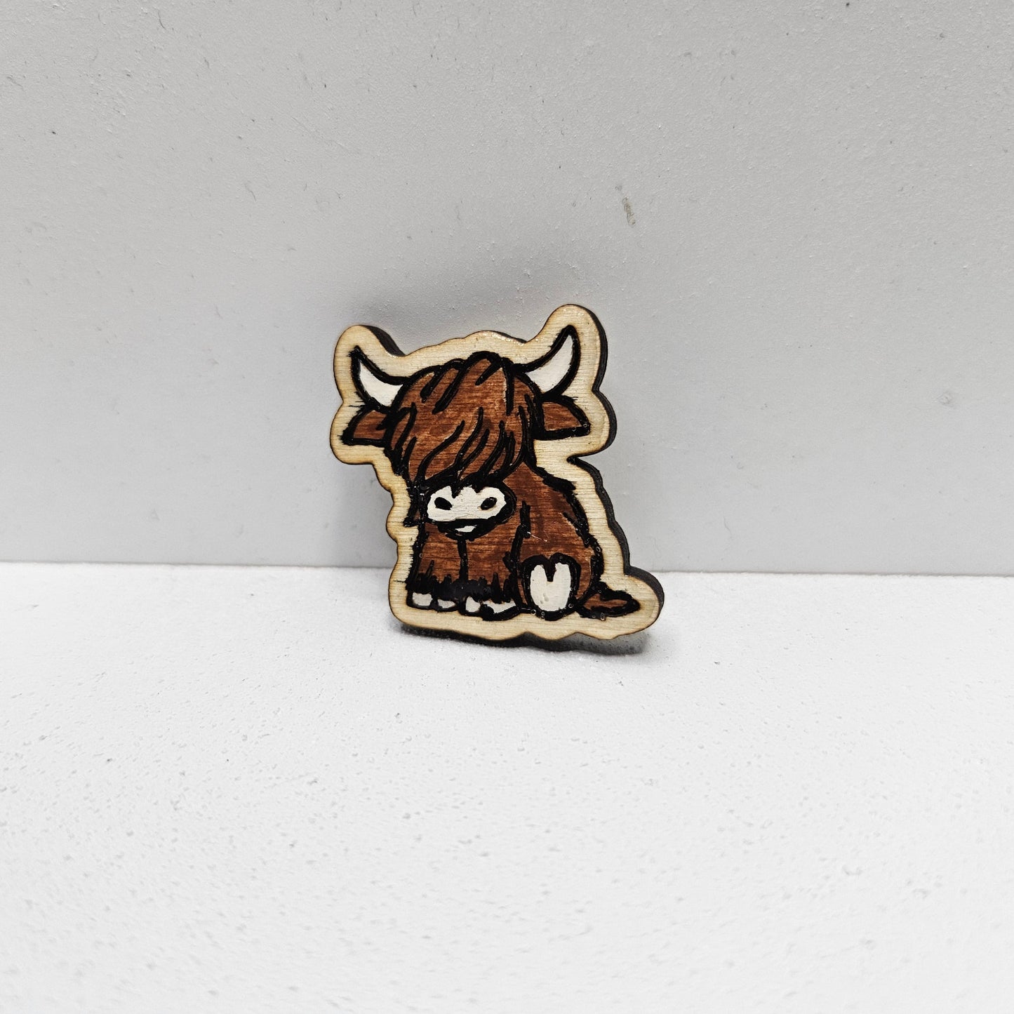 Highland Cow Wood Pin