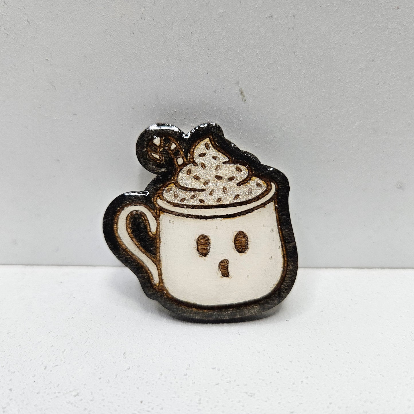 Ghost Drink Wood Pin