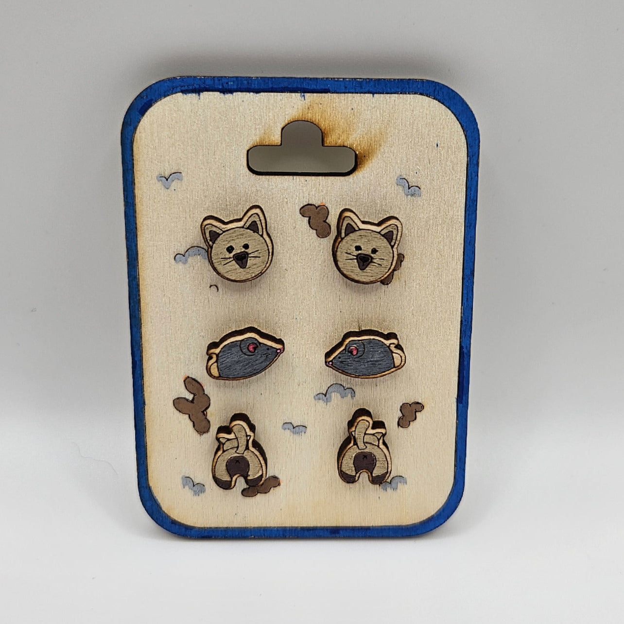 Siamese Cat Butt Earrings Gift Set