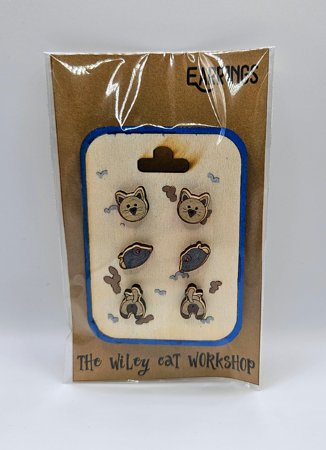 Siamese Cat Butt Earrings Gift Set