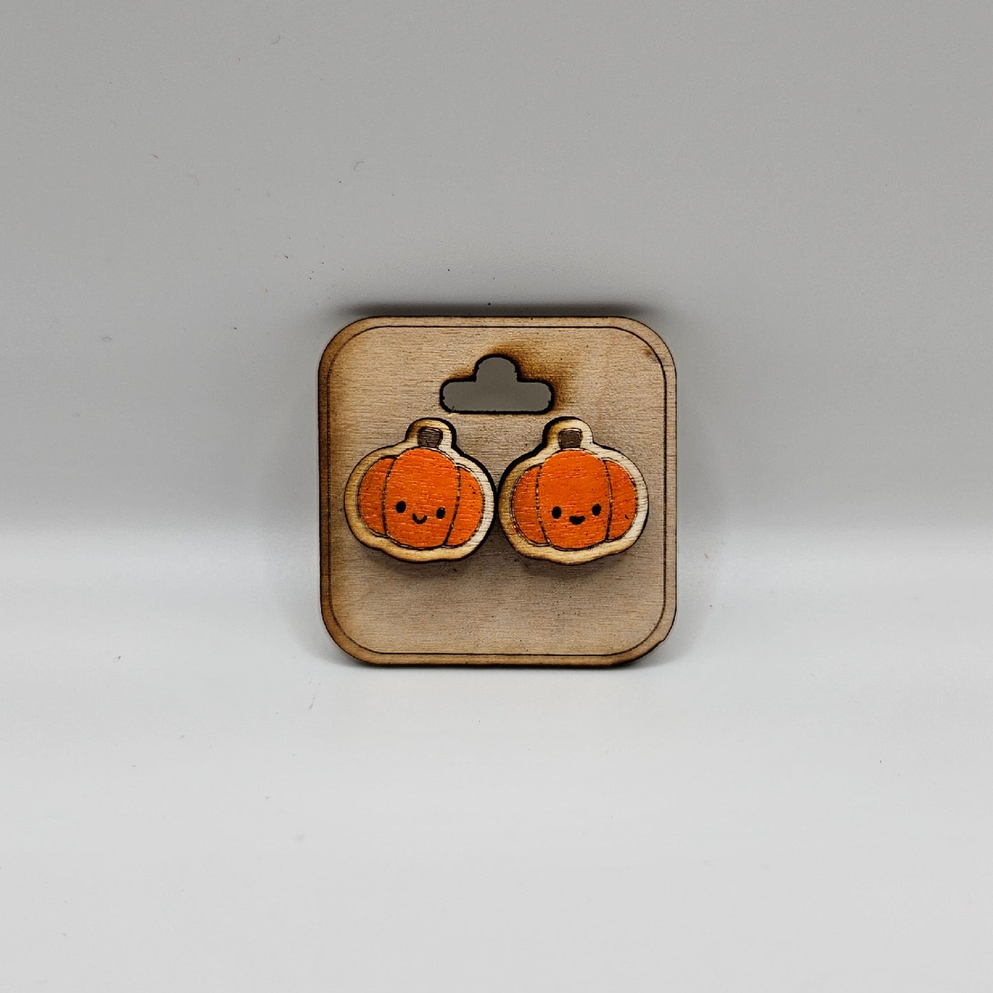 Pumpkin Wood Earrings