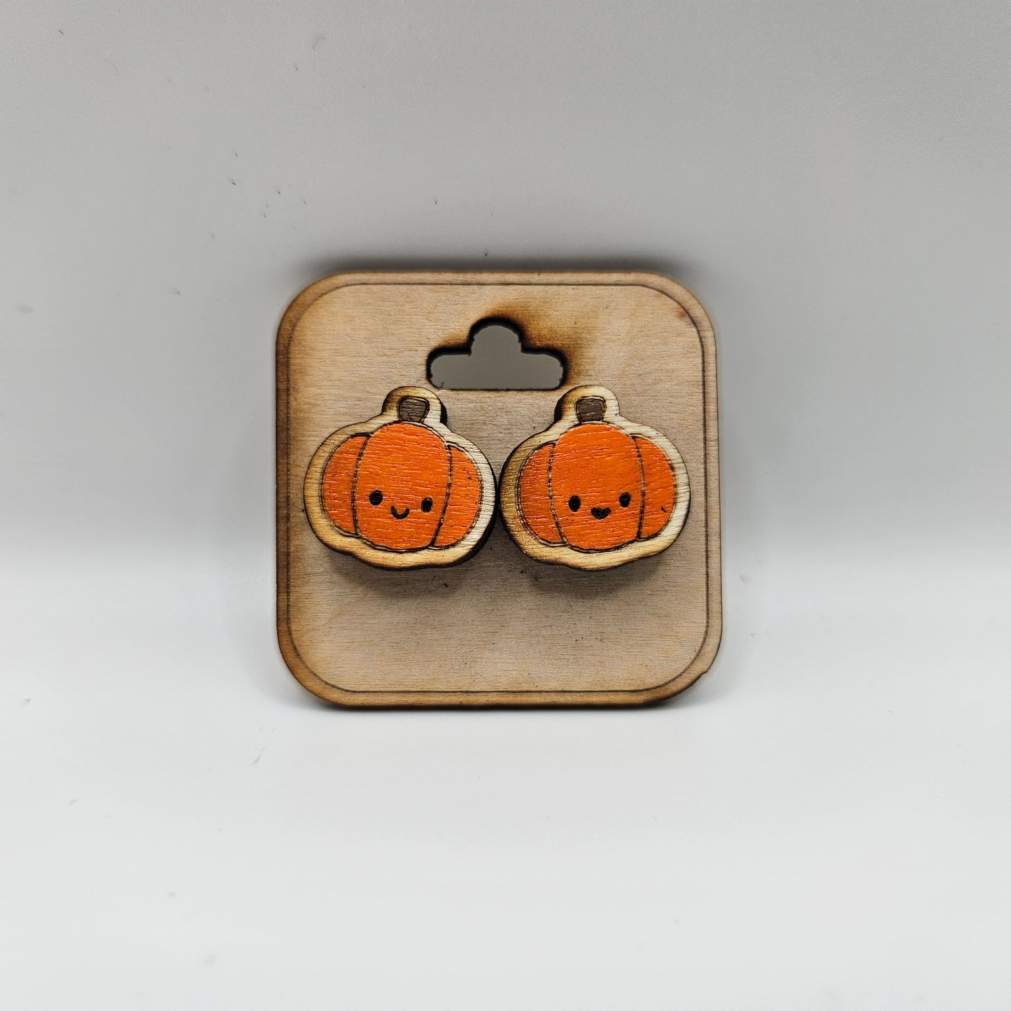 Pumpkin Wood Earrings