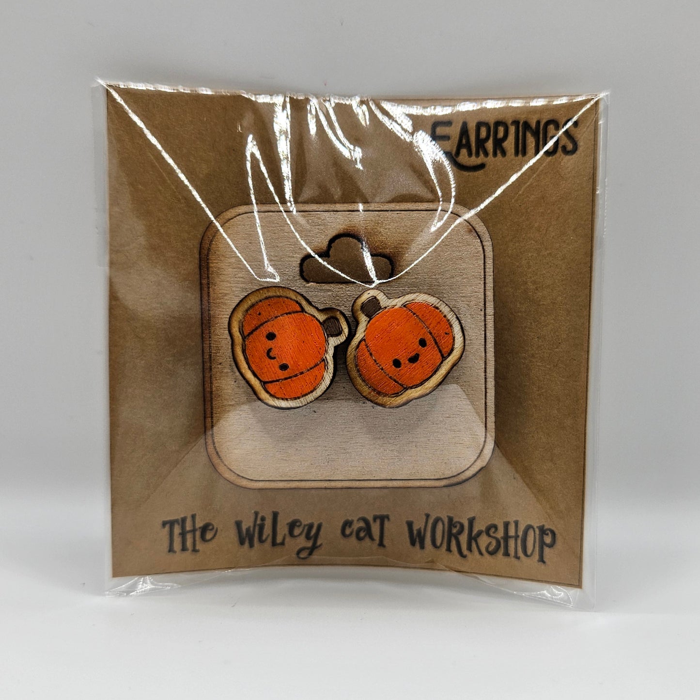 Pumpkin Wood Earrings