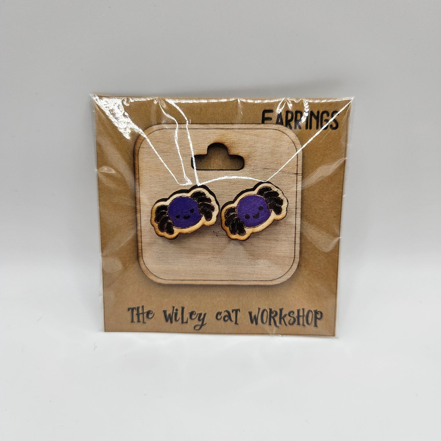 Spider Wood Earrings