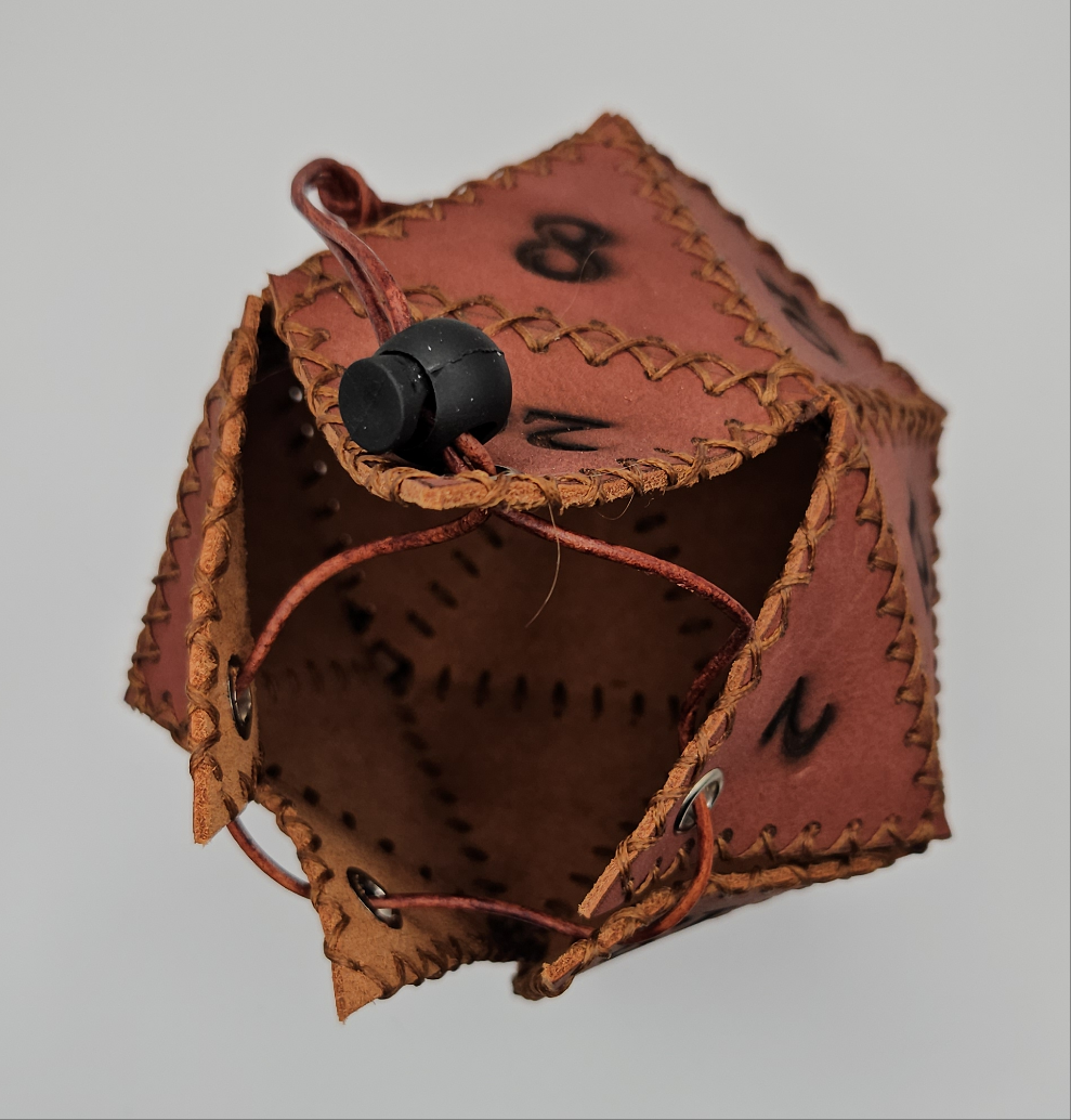 D20 Dice Bag - Cigar brown