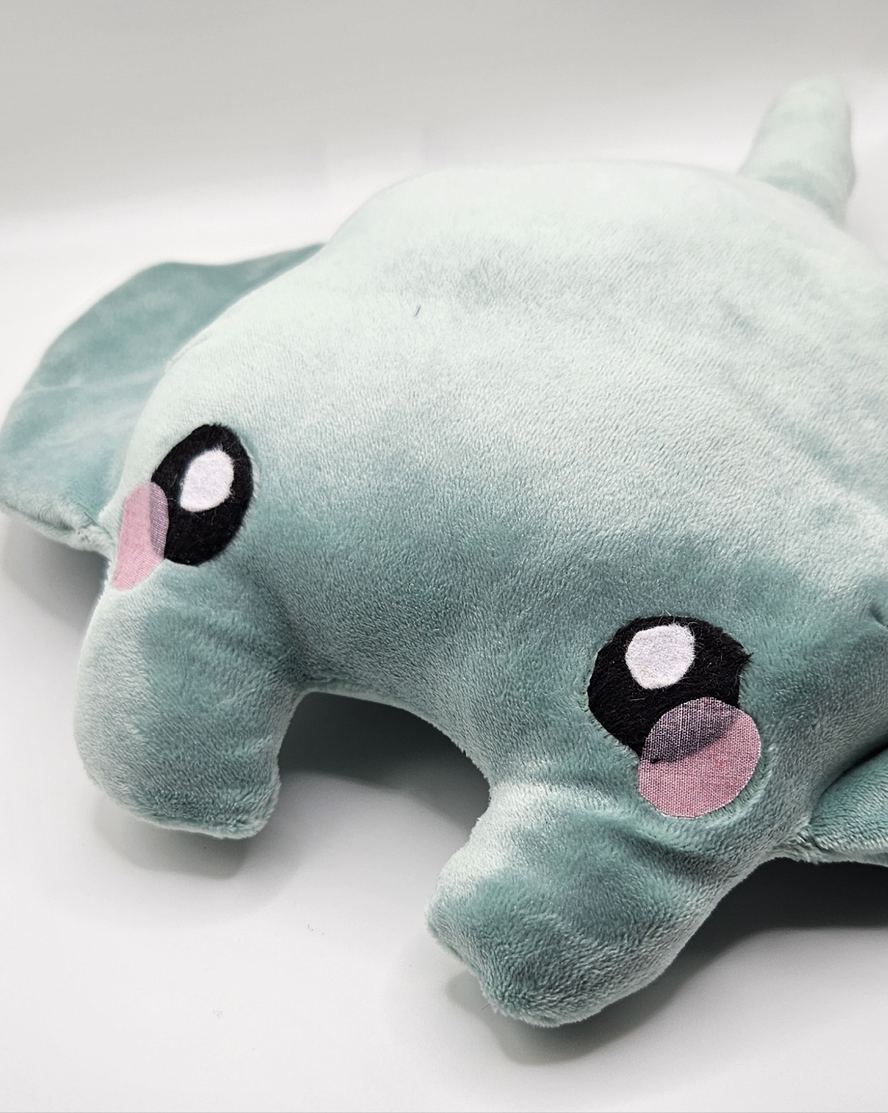 Monty the Teal Manta Ray Plush - 11" Wide
