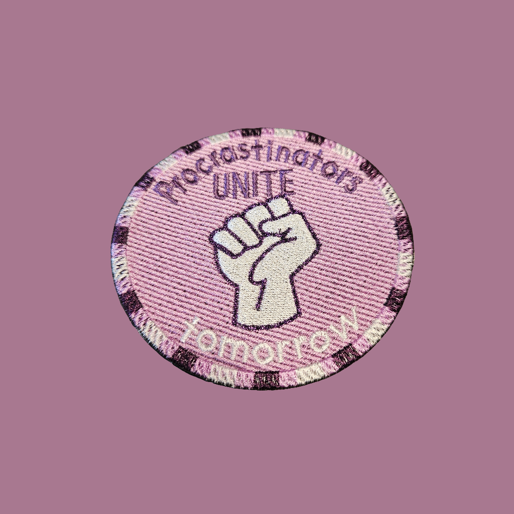 Procrastinator unite - iron on patch