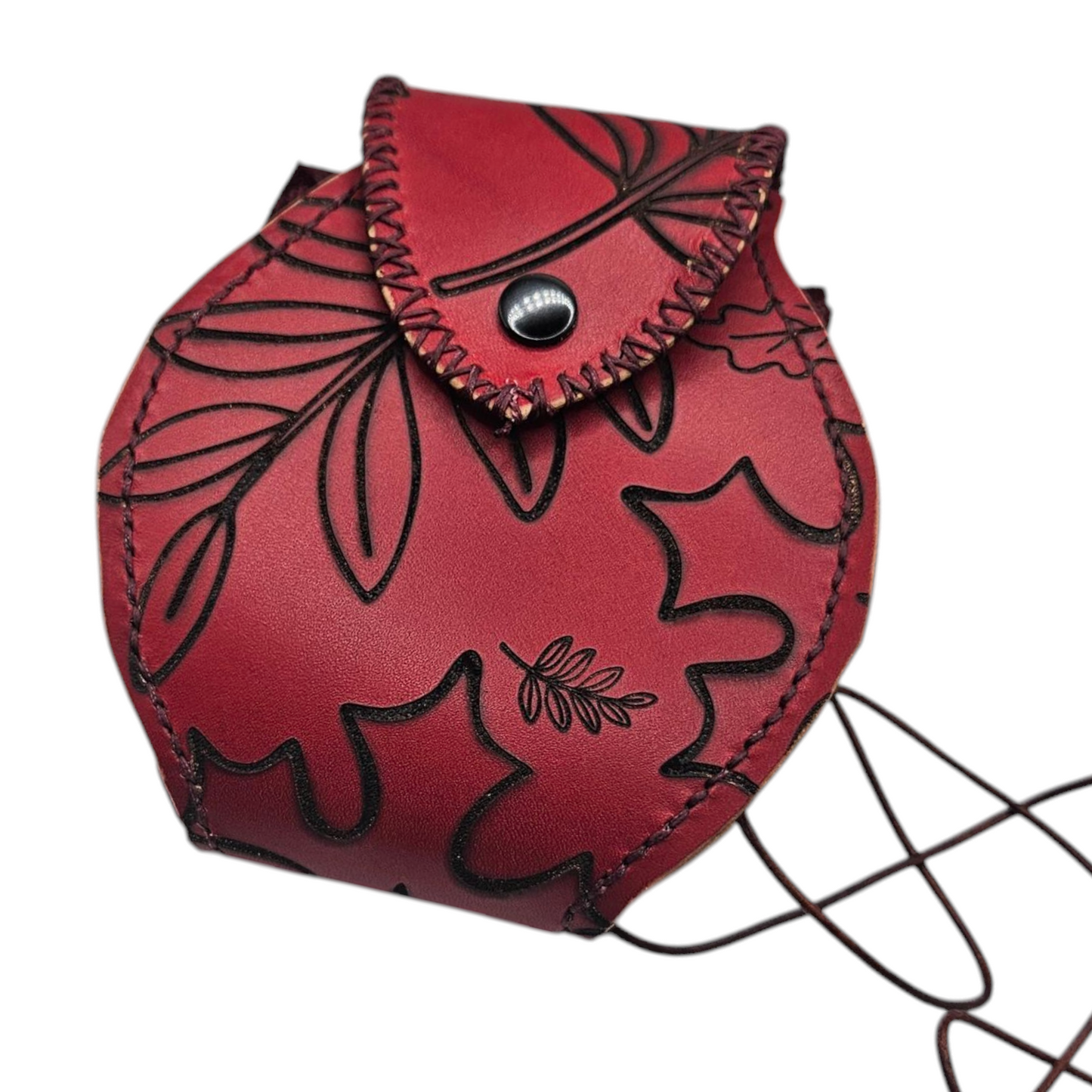 Leather Travel Pouch - Fall Leaves