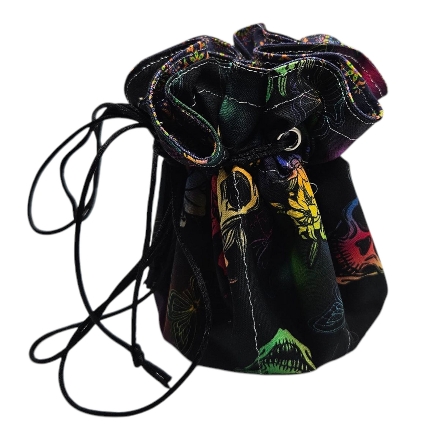 Rainbow Skull Dice Storage Bag