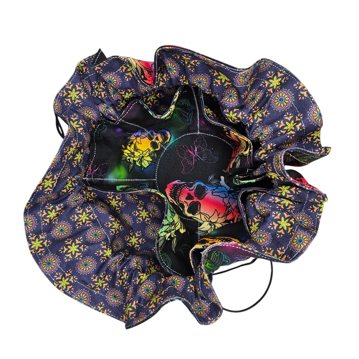 Rainbow Skull Dice Storage Bag