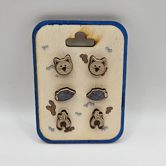 Siamese Cat Butt Earrings Gift Set