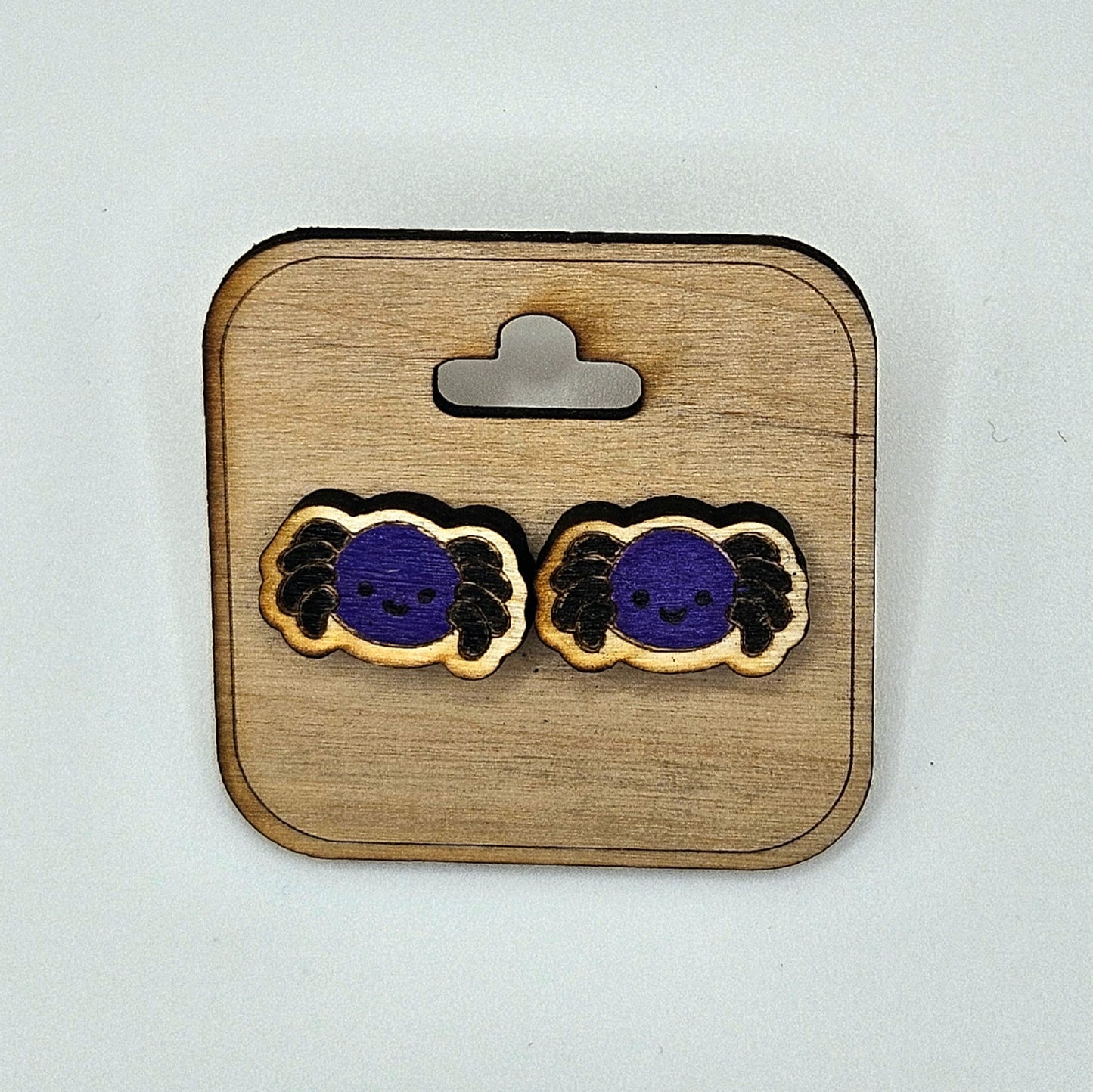 Spider Wood Earrings