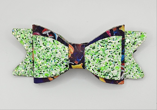 Green Halloween bow