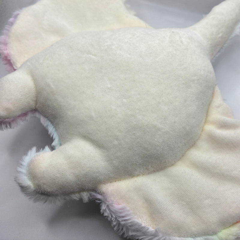 plush rainbow coloured manta ray