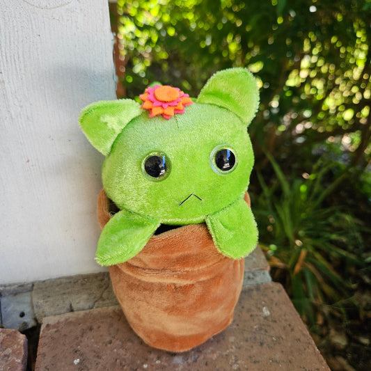 Cactus cat on a plushie pot 