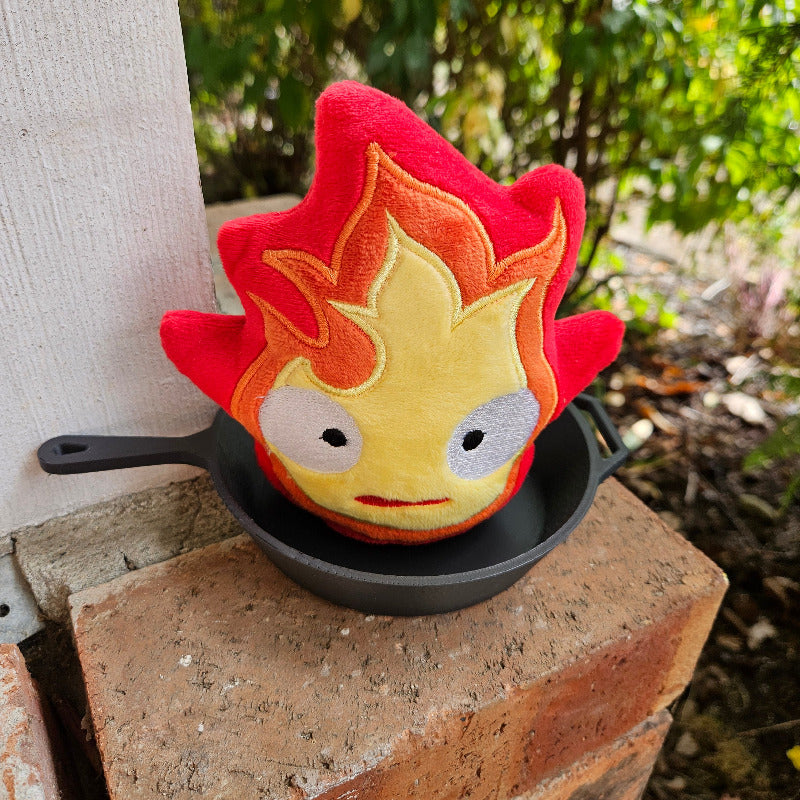 Calcifer inspired Plush with Frying pan