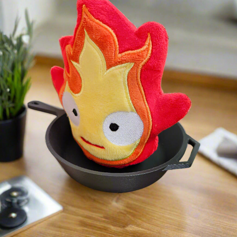Calcifer inspired Plush with Frying pan