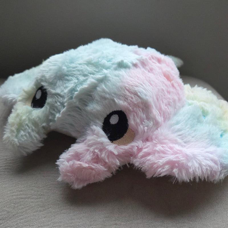plush rainbow coloured manta ray