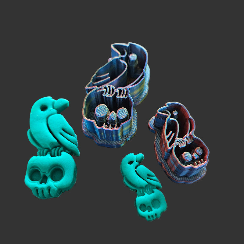 Crow and Skull Clay Cutter